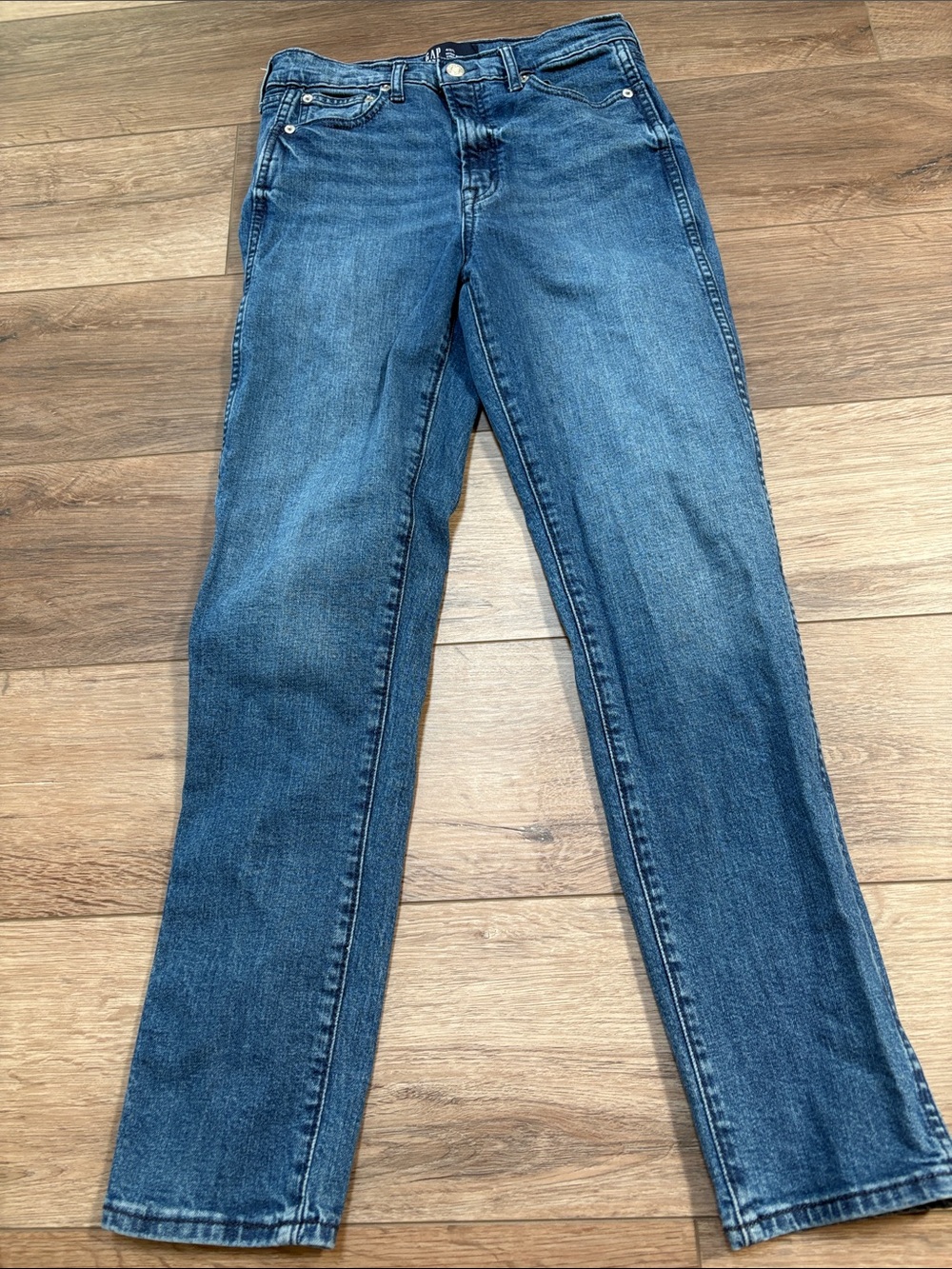 GAP High Rise Vintage Slim Straight-Leg Jeans in Classic Blue Denim